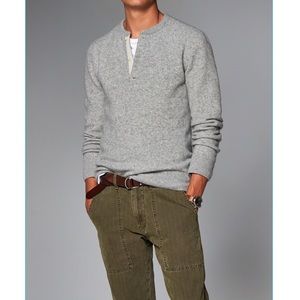 Abercrombie Gray Cashmere Sweater, Small